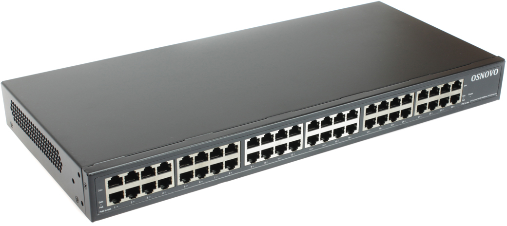 Инжектор/ OSNOVO PoE-инжектор Gigabit Ethernet на 24 порта, PoE на порт - до 30W, суммарно до 370W