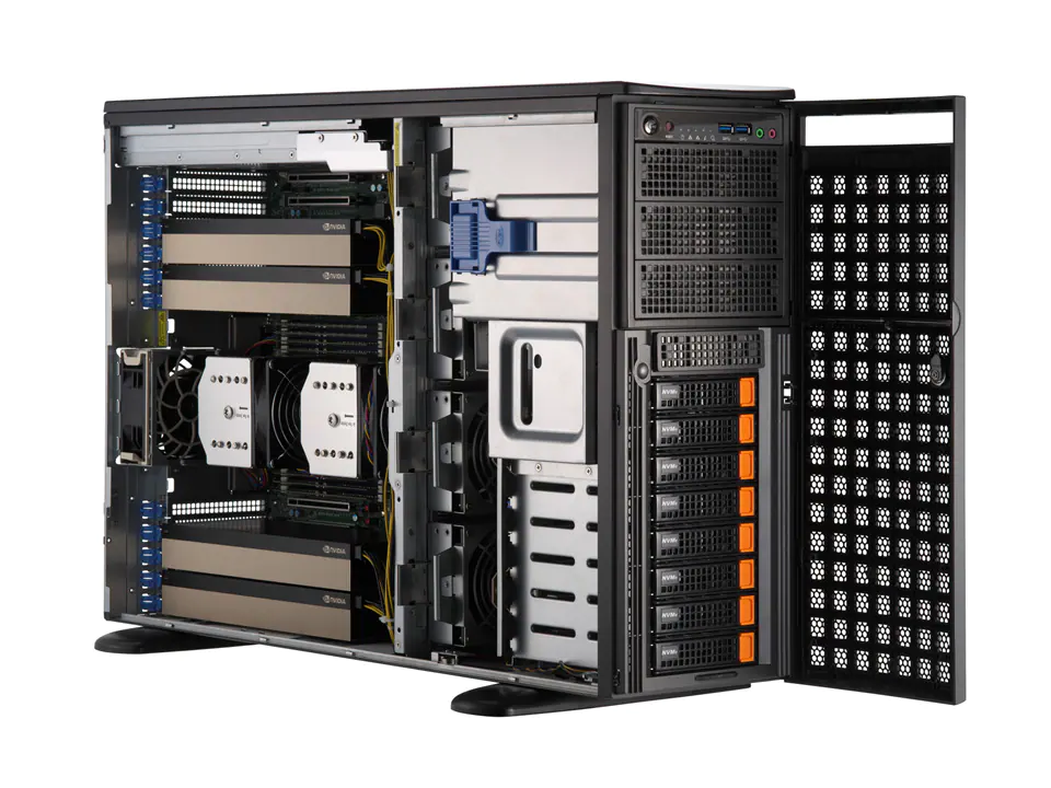 Supermicro SYS-741GE-TNRT Серверная платформа (LGA4677, C741, 7xPCI-E, SATA RAID, 8xHS SAS / SATA / NVMe, 2x10GbLAN, 16DDR4 2000W HS)