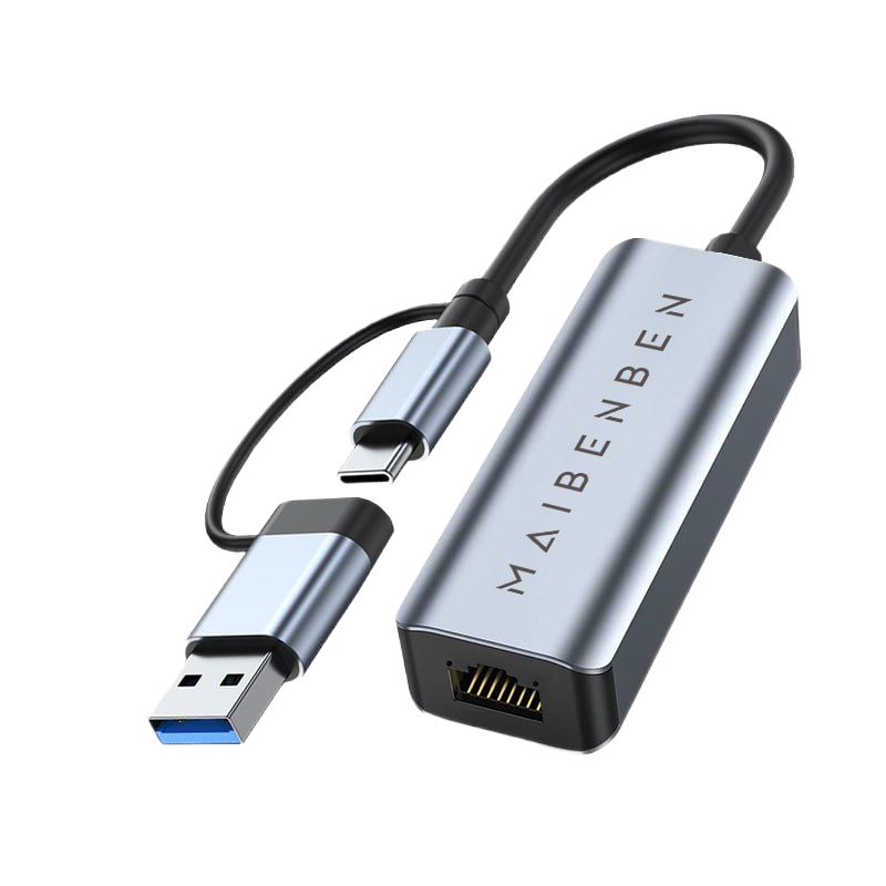 Maibenben Adapter USB-C/USB-A to RJ45 LAN 1000M