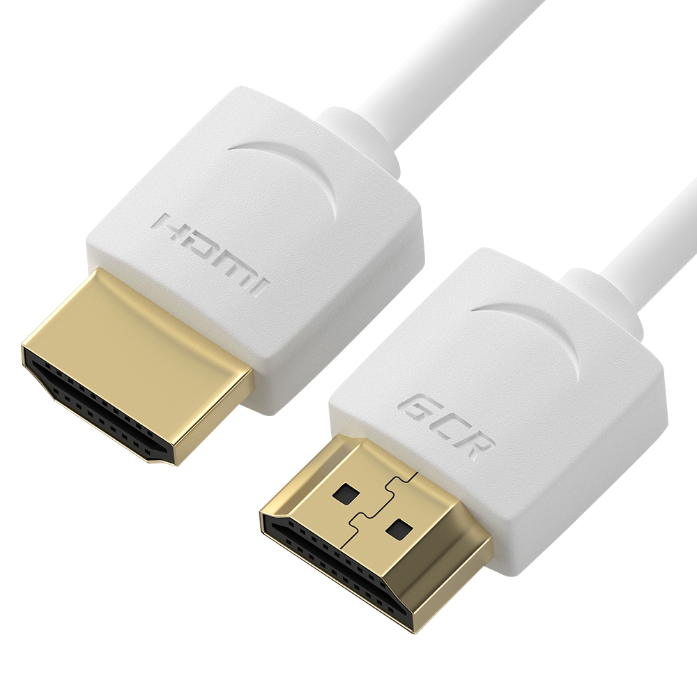GCR PRO Кабель SLIM 0.5m HDMI 2.0, белый, медь, экран, HDR 4:4:4, Ultra HD, 4K 60 fps 60Hz, 3D, AUDIO, 18.0 Гбит/с