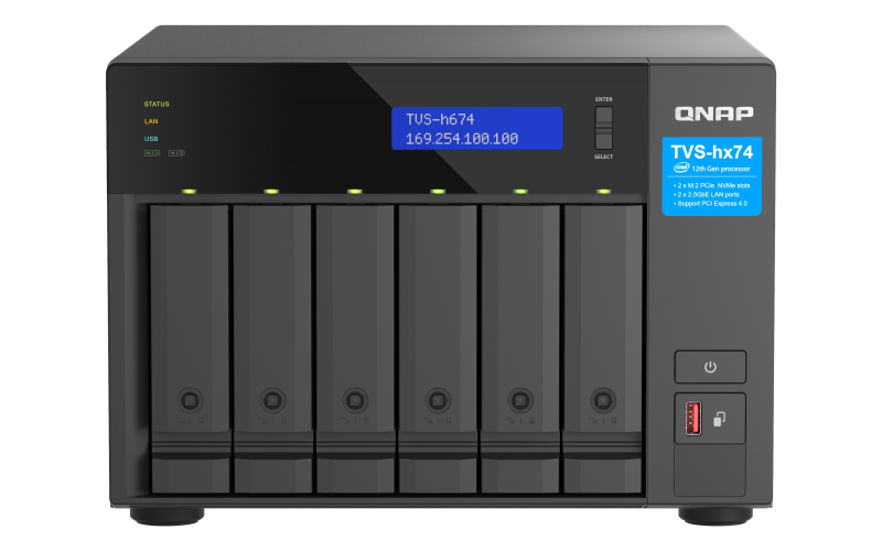 QNAP TVS-H674-I5-32G 6 BAY High-Speed Desktop NAS with 12th Gen Intel Core CPU, 32GB up to 64GB DDR4 RAM, 2.5 GbE Networking and PCIe Gen 4 expandability (Diskless)