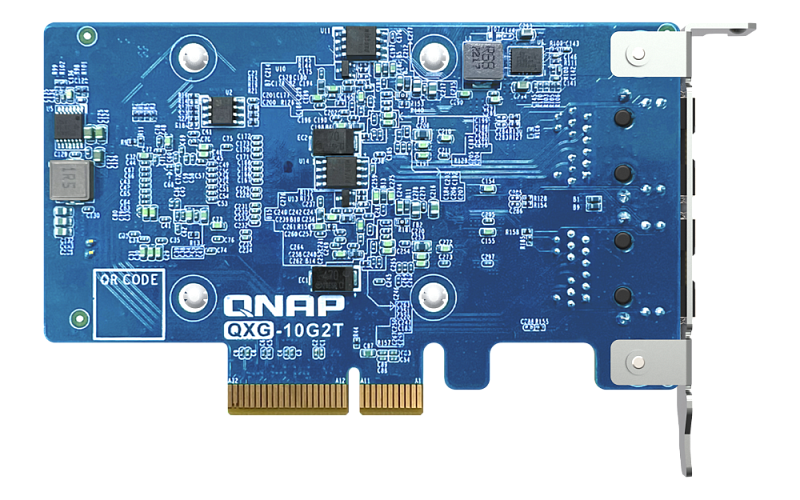 Сетевая карта/ QNAP QXG-10G2T Dual-port BASET 10GbE network expansion card; low-profile form factor; PCIe Gen3 x4