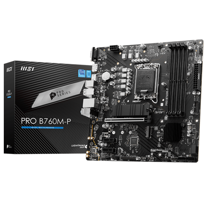 MSI PRO B760M-P {LGA1700, 4xDDR5, 1PCI-Ex16, 2PCI-Ex1,2M.2,4SATA3,1USB3.2 Gen2}