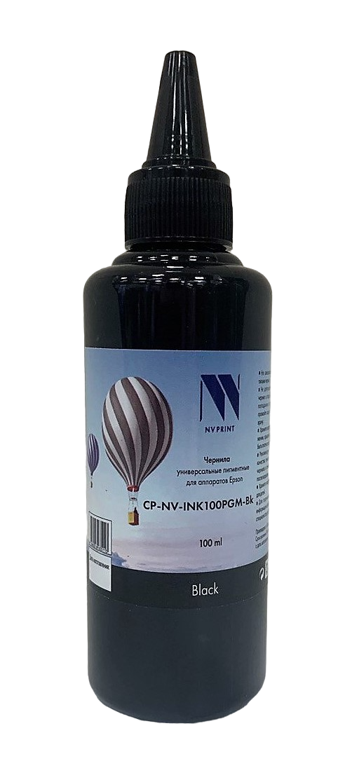 NV Print Чернила NV-INK100PGM-Bk пигментные для аппаратов Epson M1100, M1120, M1140, M1170, M1180, M2110, M2120, M2140, M2170, M3140 (100ml) Black