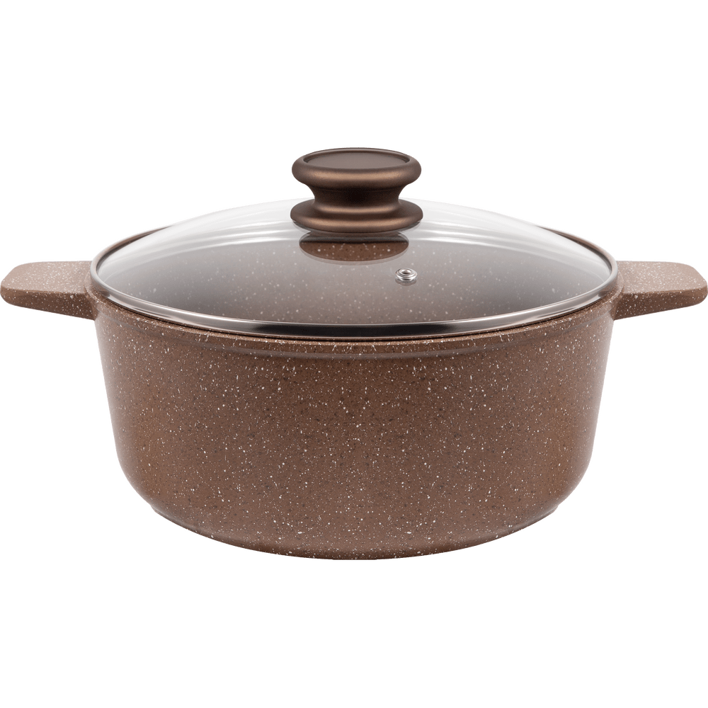 Кастрюля MAUNFELD/ Кастрюля MAUNFELD CARMEL MF24CRM01CR из литого алюминия со стеклянной крышкой, 24 см, 4 л