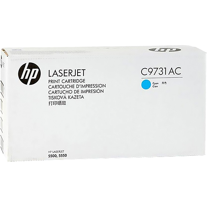 HP Картридж C9731AC лазерный голубой (12000стр.) для HP 5500/5550/5550dn/5550dtn/5550hdn/5550n (белая коробка)