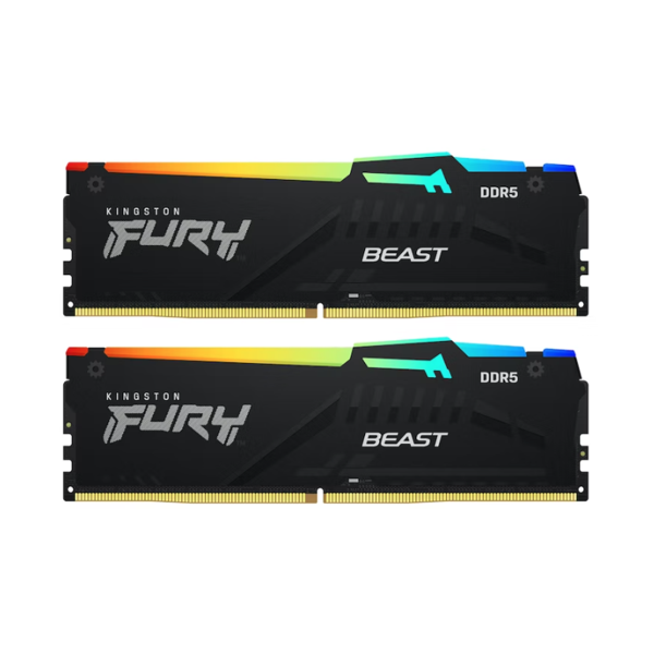 Kingston DDR5 DIMM 32Gb (2x16Gb) PC 48000 6000Mhz, FURY Beast Black RGB, (KF560C36BBE2AK2-32)