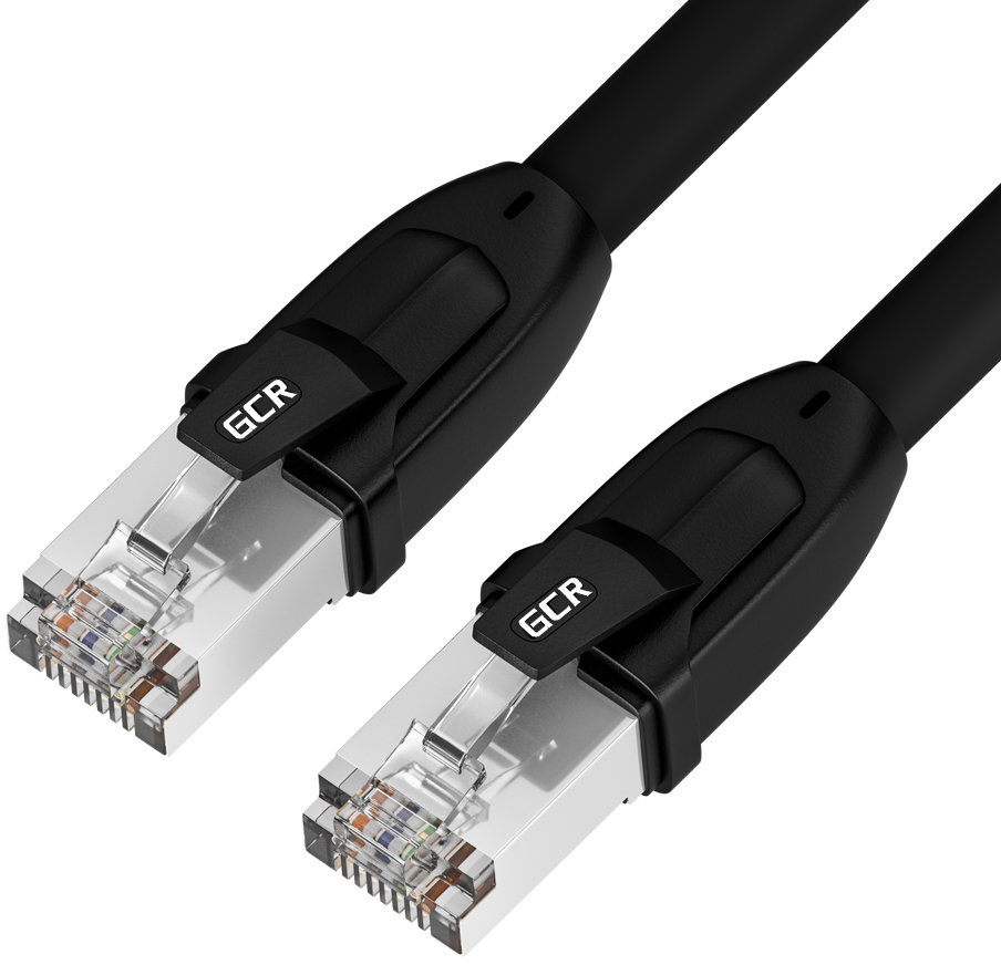 GCR PRO Патч-корд LSZH PROF кат.8 ethernet 10.0m S/FTP, RJ45, медь, 40 Гбит/с, 26 AWG, черный, литой, экранированные коннекторы 24K GOLD, T568B