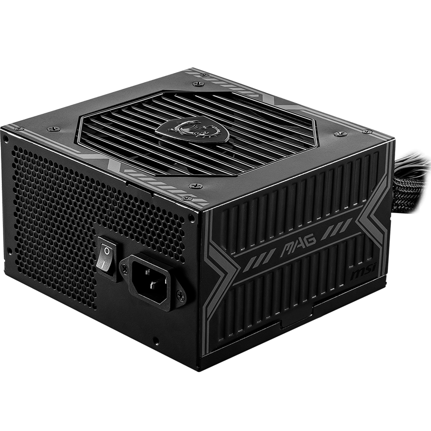 Блок питания ПК/ Power Supply MSI MAG A650BN, 650W 80+ Bronze (ATX, 3.0, Non modular, 1x24(20+4)pin, 1xCPU 8(4+4)pin, 2xPCIe*2 8(6+2)pin, 5xSATA3, 2xMOLEX4pin, Active, 120x120mm, 150x140x86mm, APFC, black)