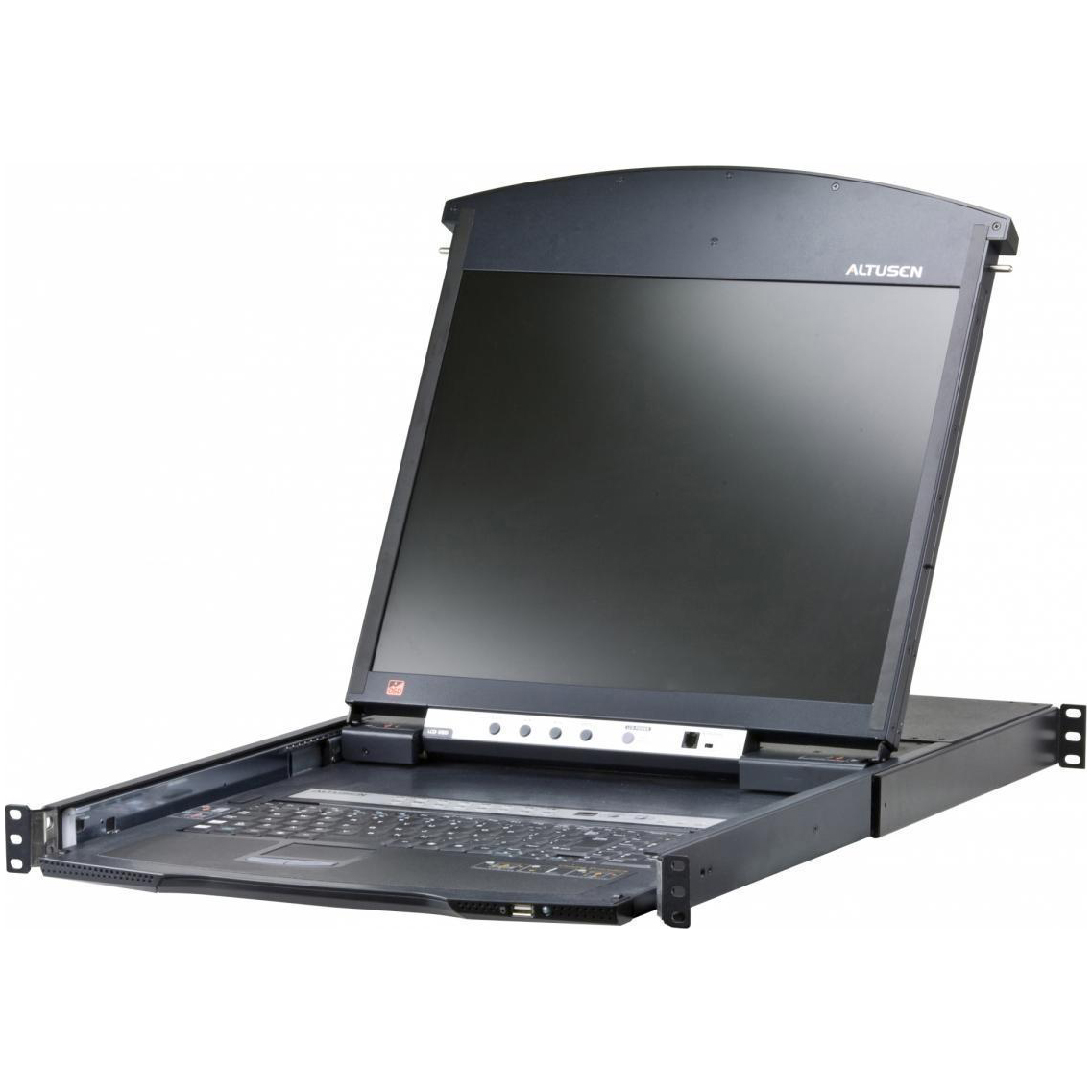 ATEN KL1516AiMR Переключатель, электрон., KVM, 1 local user PS2/USB/VGA консоль LCD 17"+32 IP user =>16 cpu (PS2/USB/Sun+VGA)/RS232, без модулей, 1600x1200 60Hz (40м), 1U 19", исп.спец.модули
