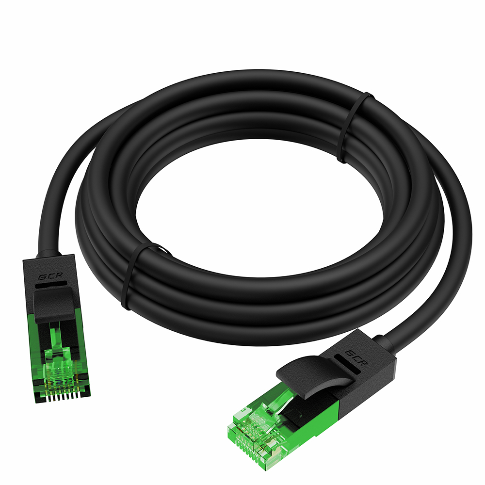 GCR Патч-корд прямой 40.0m UTP медь кат.5e, черный, 24 AWG, литой, ethernet high speed 1 Гбит/с, RJ45, T568B