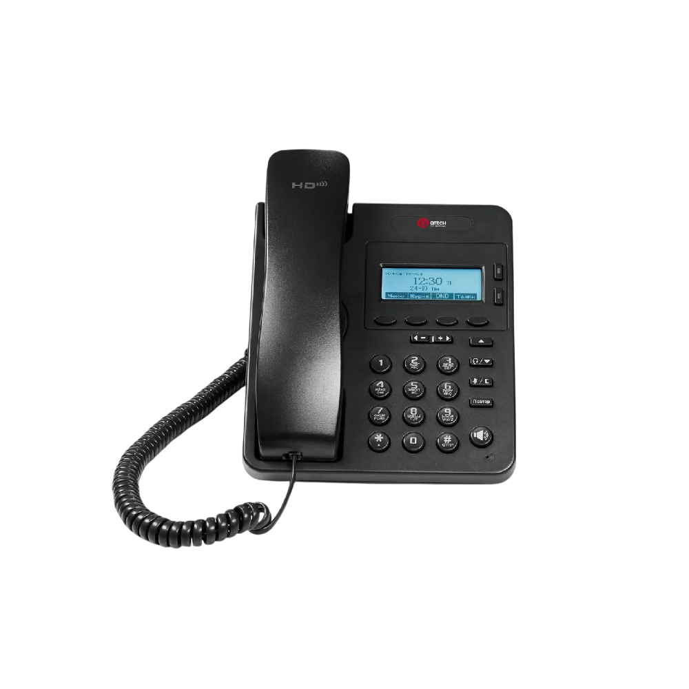 Телефон VoIP QTECH QVP-95PR, 2 линии SIP, 25 клавиш, включая 5 программируемых, кнопка отключения микрофона, графический LCD экран 128*64 с подсветкой, 2 порта Ethernet RJ-45 LAN/PC