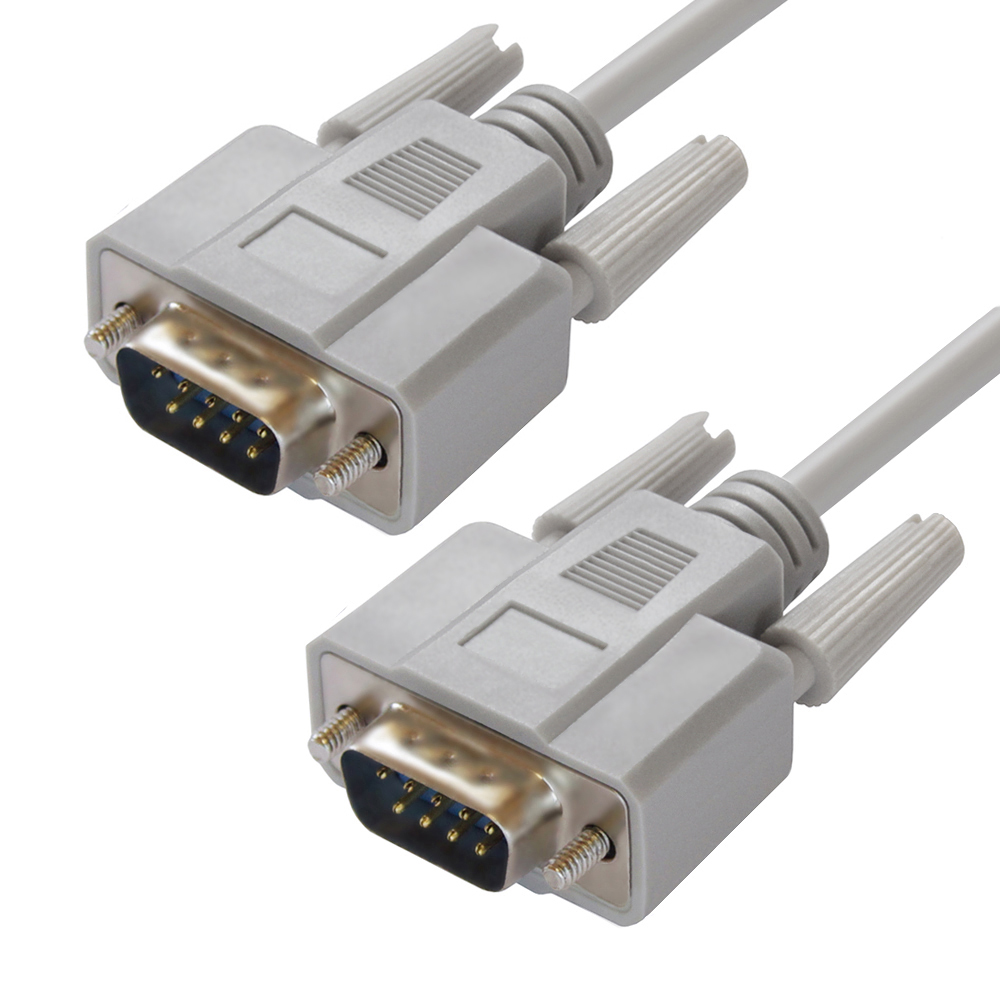GCR PRO Кабель Premium 4.0m серый RS-232 DB9 M/DB9 M, 30AWG, экран