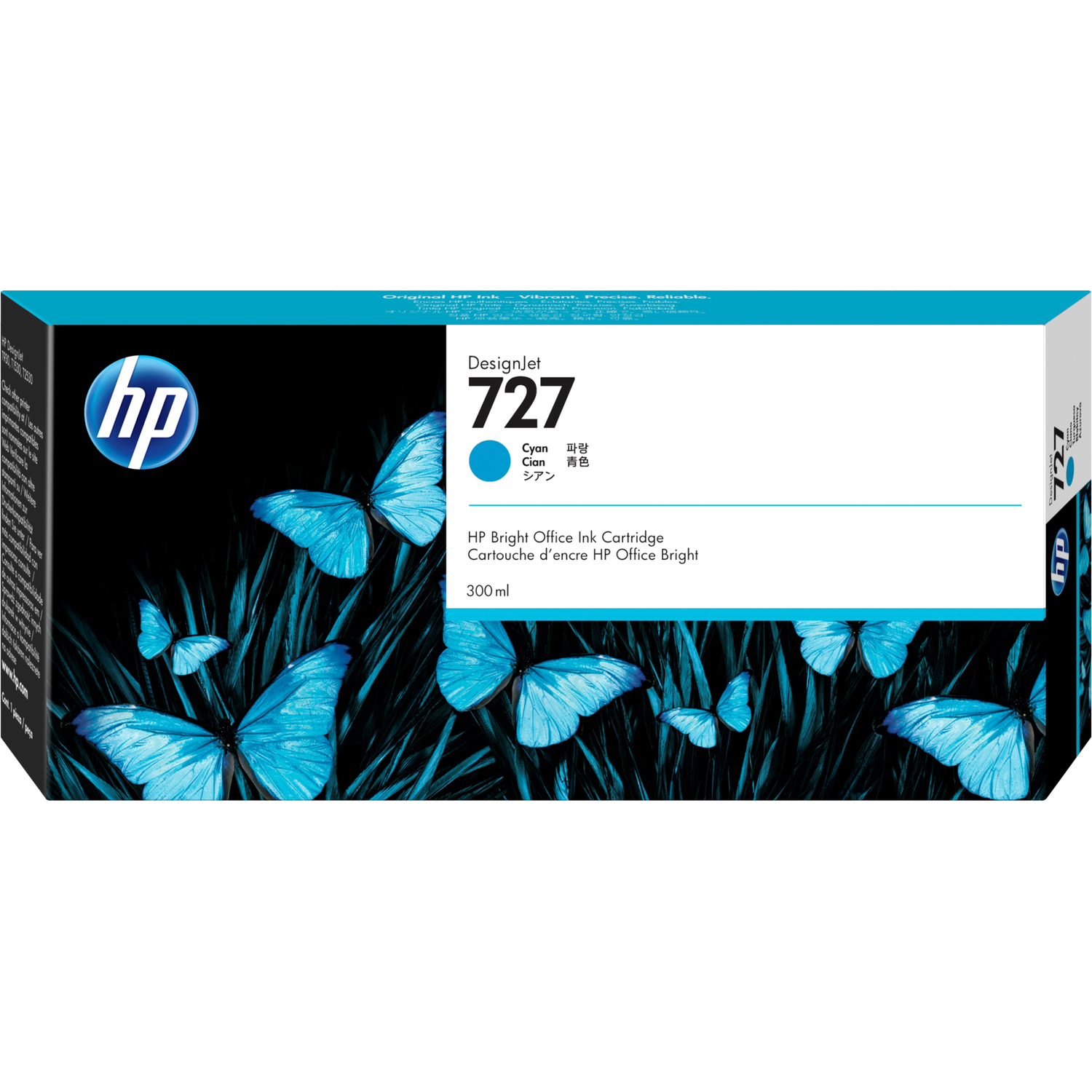 HP F9J76A Картридж №727, Cyan {DJ T920/T1500/2500/930/1530/2530 (300ml)}