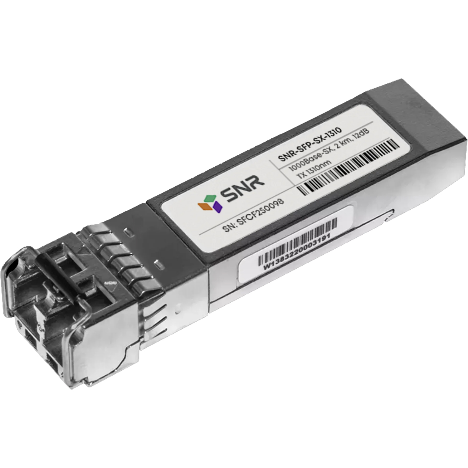 SNR SNR-SFP-SX-1310 Двухволоконный модуль , SFP 1000Base-SX, разъем LC, рабочая длина волны1310нм, дальность до 2км (12dB), с поддержкой функции DDM