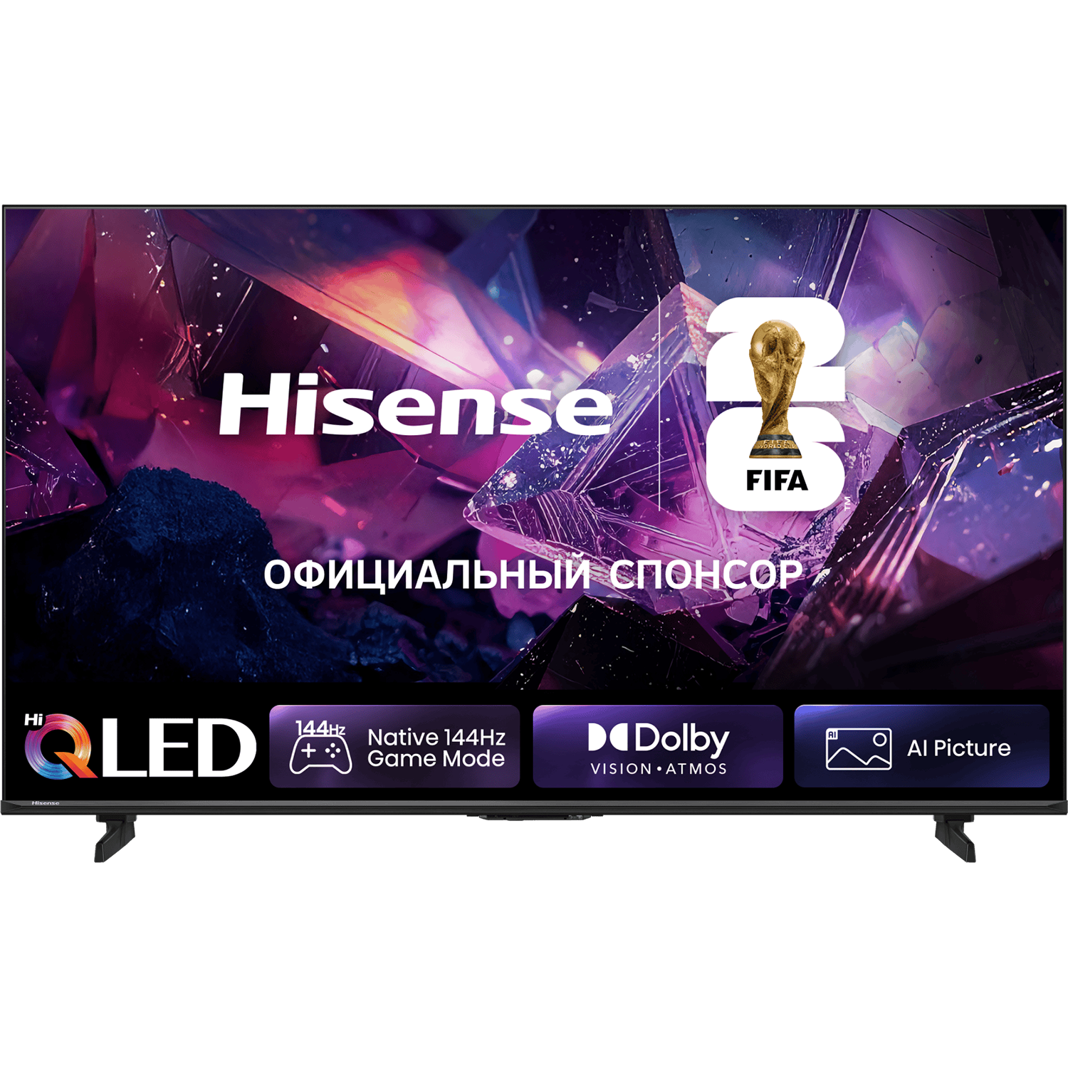 Телевизор ЖК 85'' Hisense/ 85", QLED, Ultra HD, VA, QLED & DLED, 4K 48-144Hz VRR, 2K 48-288Hz VRR, Smart TV (HomeOS U9), Wi-Fi, DVB-T2/T/C/S2/S, FreeSync Premium, 2.0Ch 2х10W, 400nits, 3800:1, CI+(1.4), 4хHDMI, 2хUSB, Charcoal grey, 2026