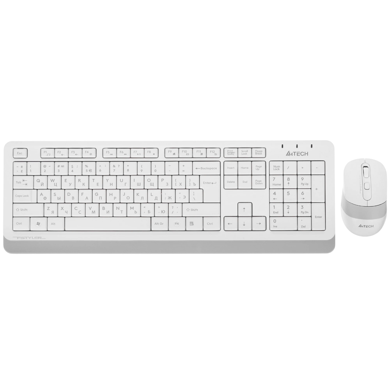 Клавиатура и мышь Wireless A4Tech FG1010 WHITE бело-серая, USB [1147575]