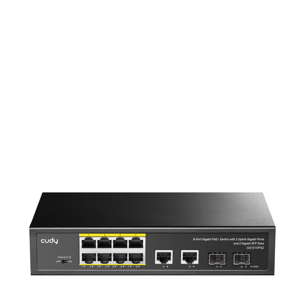 Коммутатор/ 8-10/100/1000 BASE-T Gigabit ports,2-Port 10/100/1000 BASE-T Gigabit Uplink ports, 2-1000 BASE-X SFP Slot, 8-port IEEE 802.3at PoE+ Injector, Supports PoE power up to 30W for each PoE port, Extend Mode (Port#7 and #8 support transmit distance up to 250m at 10 Mbps ), Port Lightning Protection,Watchdog, 120W Internal
