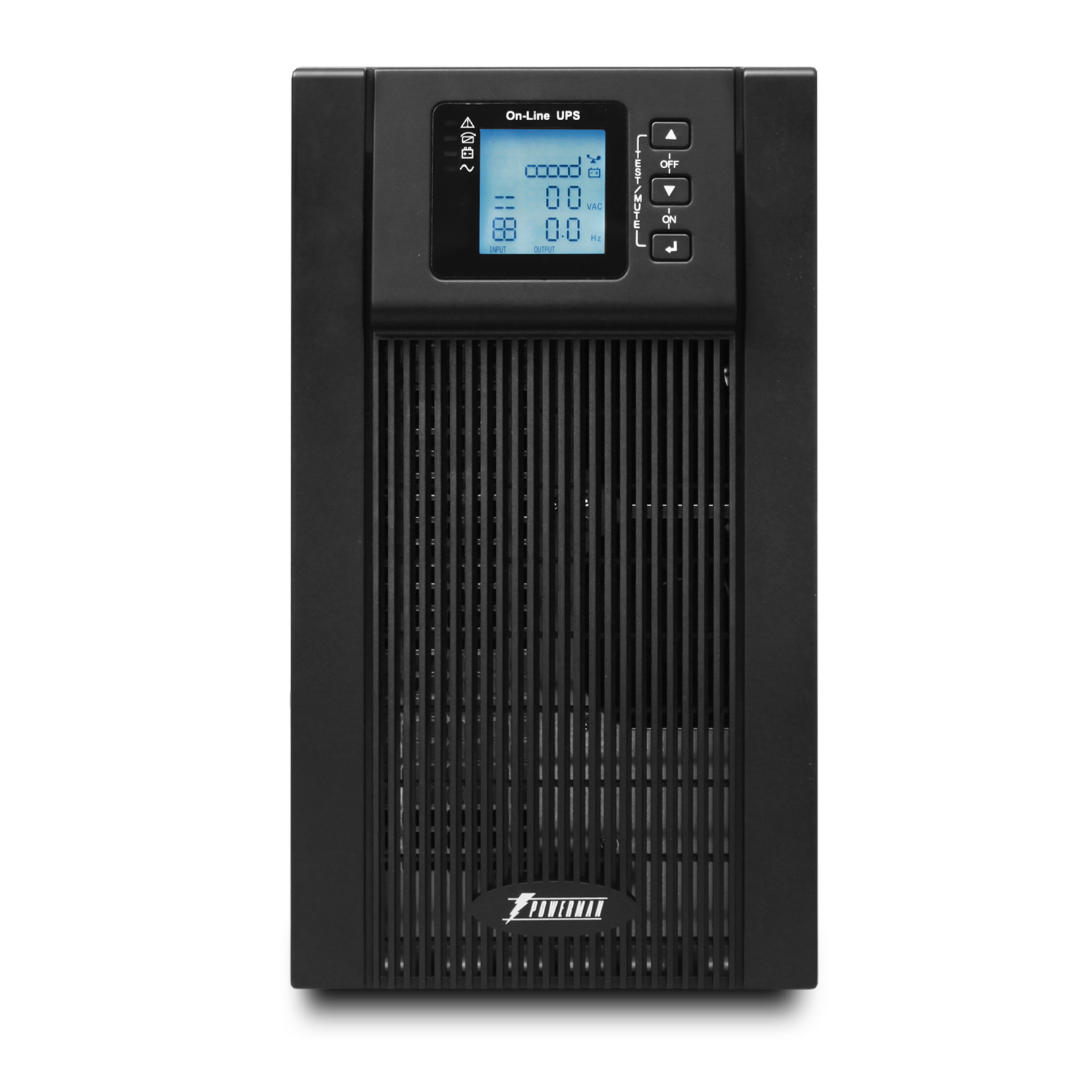 ИБП POWERMAN Online 3000, LCD, двойного преобразования, 3000ВА, 2700Вт, 3 евророзетки с резервным питанием, USB, RS232, слот SNMP, разъем EPO, батарея 12В 9Ач 6 шт., 285 х 445 х 570 мм., 28.6 кг./ UPS POWERMAN Online 3000, LCD, dual conversion, 3000VA, 2700W, 3 eurosockets with backup power, USB, RS232, SNMP slot, protection RJ11 / RJ45, battery 12V 9Ah 6 pcs., 285 х 445 х 570 mm., 28.6 kg.