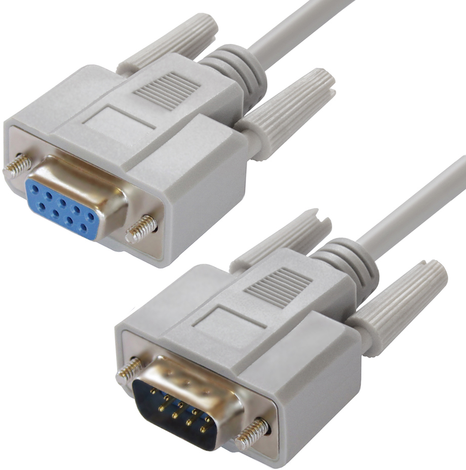 GCR PRO Удлинитель Premium 3.0m серый, RS-232 DB9 M/DB9 F, 30AWG, экран