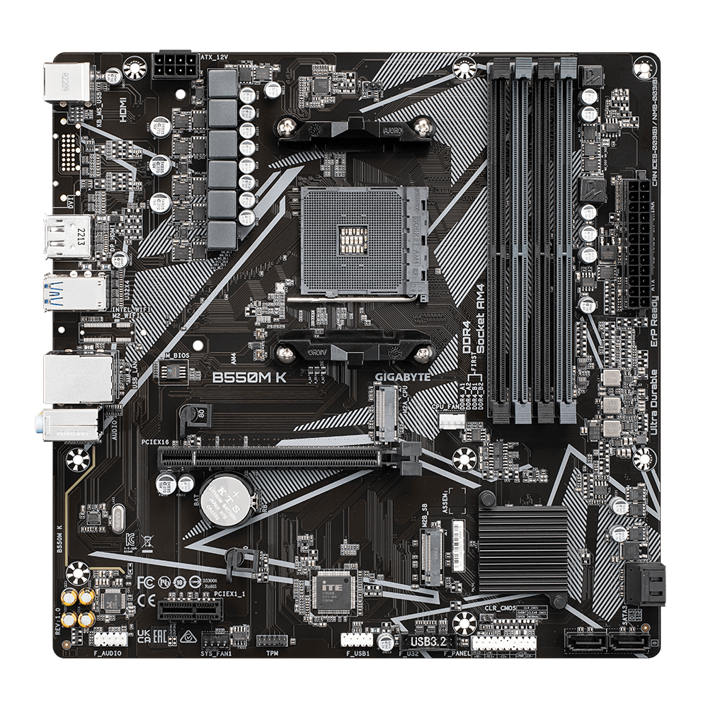Gigabyte B550M K {SocketAM4, AMD B550,4xDDR4 mATX} Ret