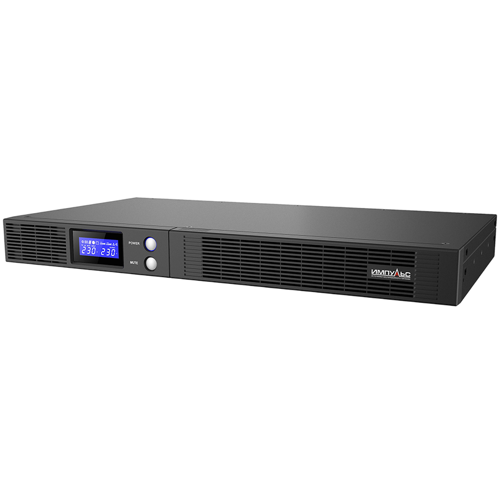 Импульс ИБП СЛИМ 750 {~ 230В, 750ВА/450Вт, LCD, RS-232, USB, SNMPSlot, EPO, 6В/9Ач*2, IEC-C13x4} {SL75101}