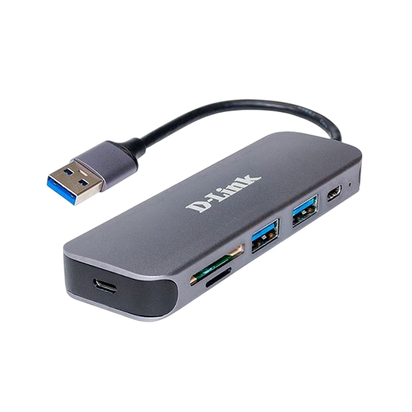 D-Link DUB-1325/A1A Концентратор с 2 портами USB 3.0, 1 портом USB Type-C, слотами для карт SD и microSD и разъемом USB 3.0