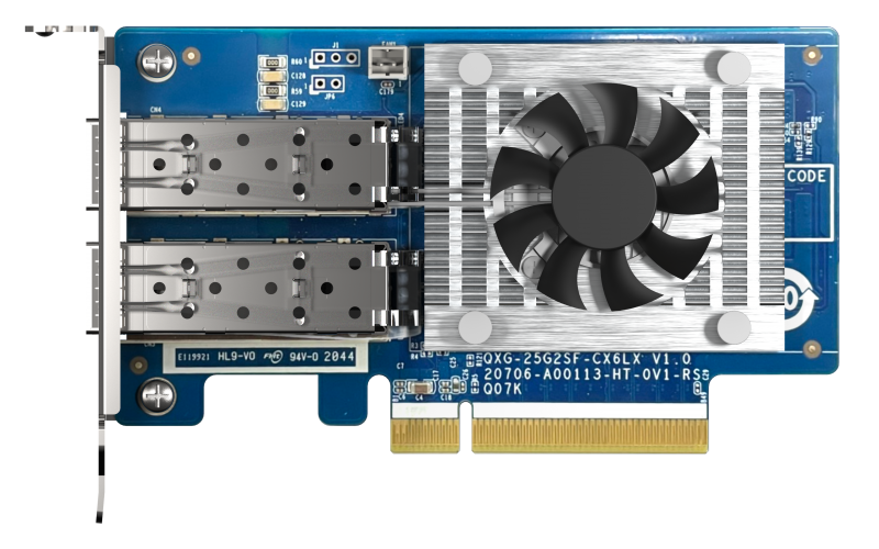 Сетевая карта/ QNAP QXG-25G2SF-CX6 Dual Port 25 GbE SFP28 PCIe Gen4 x8 NIC