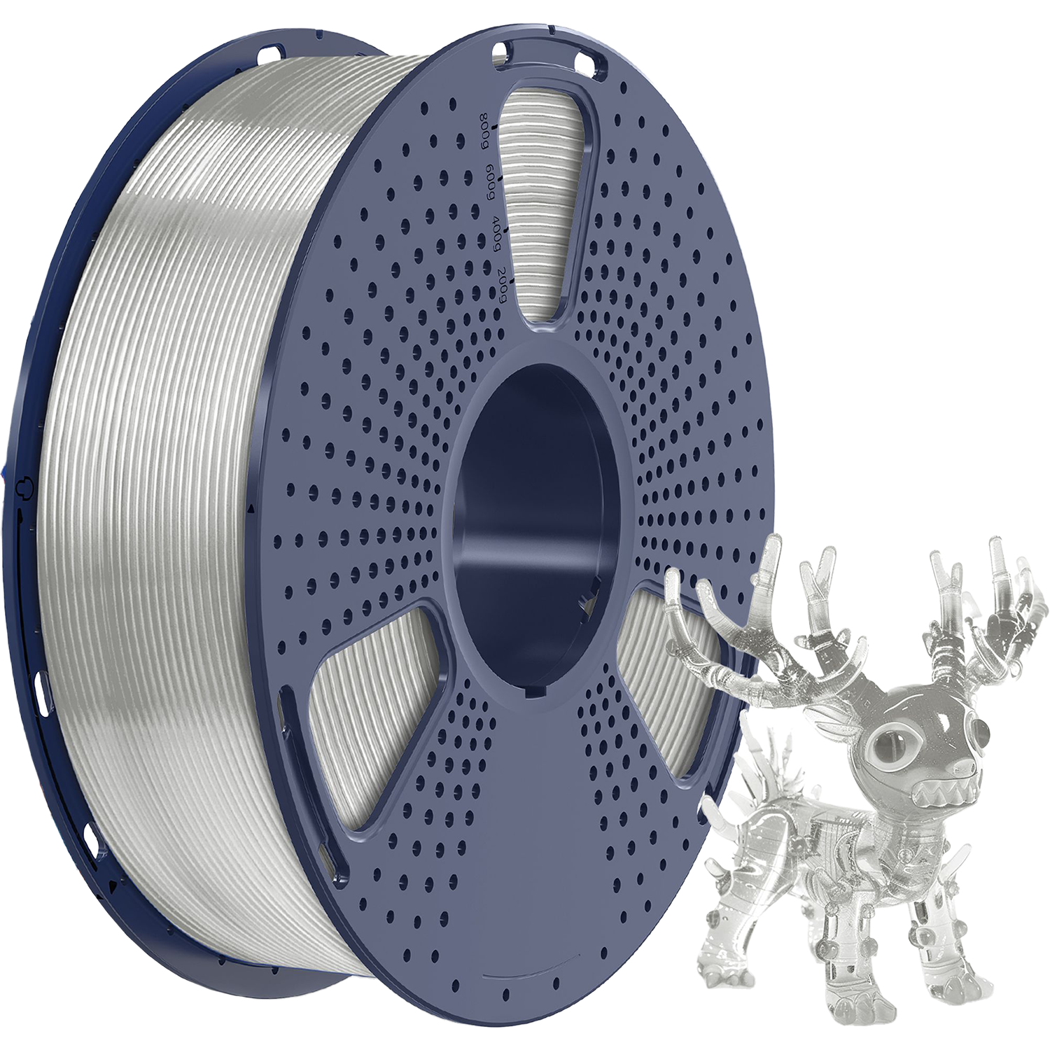-/ Филамент NVPRINT PLA+ Trasparent White для 3D печати диаметр 1.75мм длина 330 метров масса 1 кг