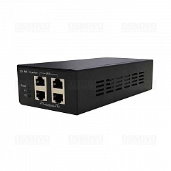 Инжектор/ OSNOVO PoE-инжектор Gigabit Ethernet на 2 порта, PoE на порт - до 30W
