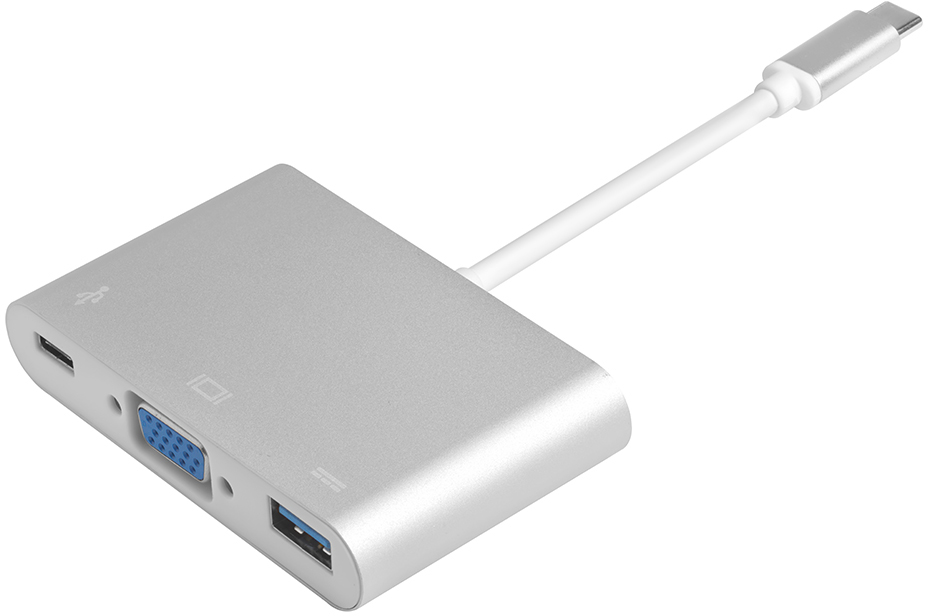 GCR Переходник USB Type C на VGA + USB 3.0 (USB 3.2 Gen 1) + Type C