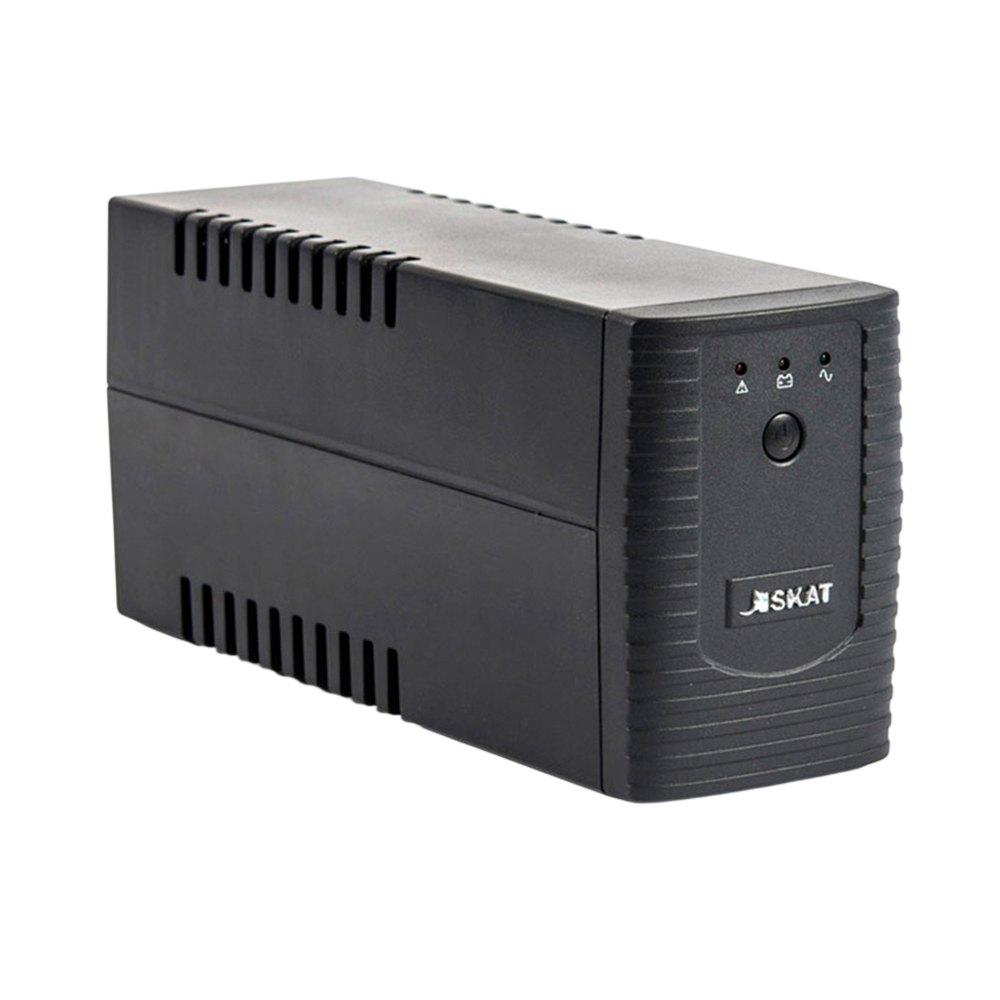 449 SKAT-UPS 600-IN-1x7 ИБП Line interactive, 220 В, 600ВА/360Вт, 1 АКБ 7Ач, вых. роз 1Schuko + 1 C13, USB, RJ11, внутр. меандр. стабилизация напряжения, ШГВ 100х300х142, вес 4.2кг