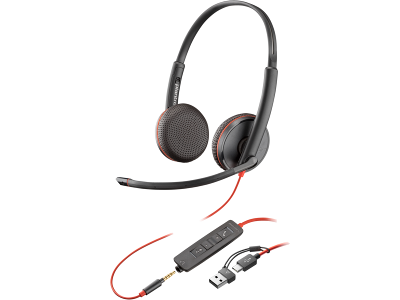 Poly Blackwire 8X229A6 3225 Stereo USB-C Headset +3.5mm Plug +USB-C/A Adapter (Bulk) Гарнитура проводная