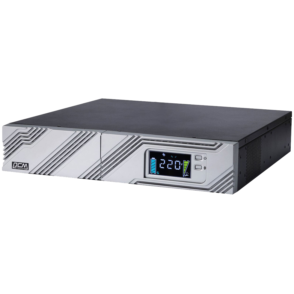 PowerCom Smart King RT SRT-3000A LCD ИБП {Line-Interactive, 3000VA / 2700W, Rack/Tower, IEC, Serial+USB, SmartSlot, подкл. доп. батарей} (1157690)