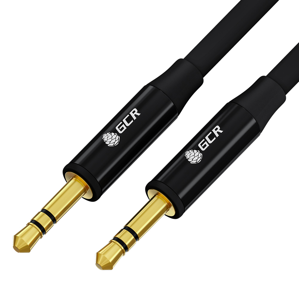 GCR PRO Кабель 3.0m аудио jack 3.5mm/jack 3.5mm черный, GOLD, AL корпус, M/M