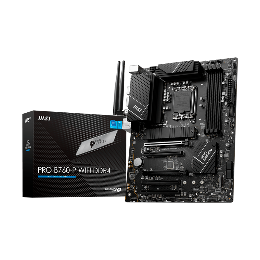 MSI PRO B760-P WIFI DDR4 {B760, LGA1700, 4DDR4, 5PCI-Ex16, 3M.2, 4SATA3.0, 3USB3.2 Gen2, 3USB3.2 , Gen1}