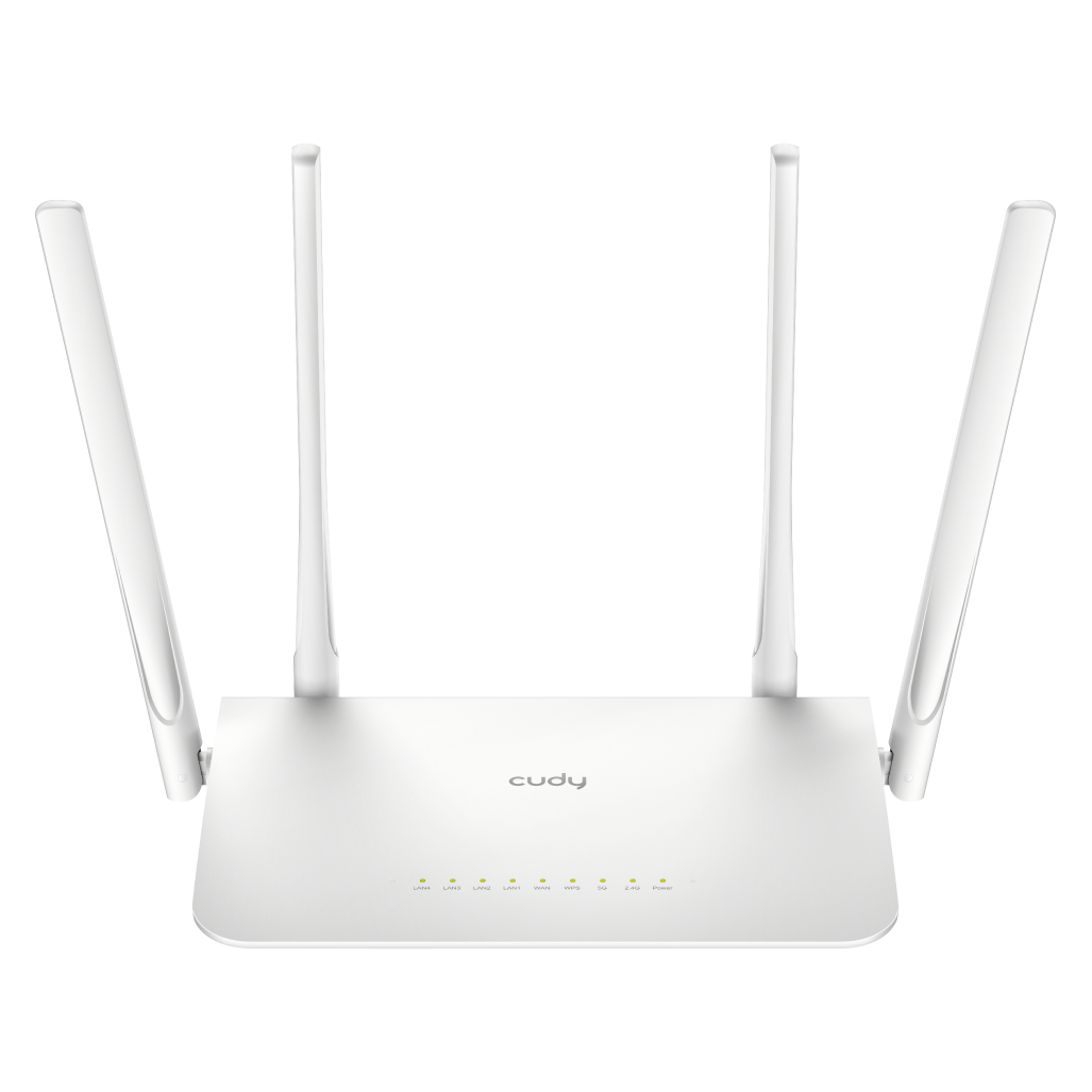 Маршрутизатор/ AC1200 Gigabit Dual Band Wi-Fi Mesh Router, Chipset MediaTek, 5 x10/100/1000Mbps RJ45 Ports, 4 x 5dBi fixed antennas, WiFi router/AP/ Repeater/WISP Mode, 802.11ac/a/b/g/n, 867Mbps at 5GHz + 300Mbps at 2.4GHz, Zerotier/Wireguard/OpenVPN/IPSec/L2TP/PPTP VPN, DNS over Cloudflare/Google/Quad9, DDNS, WiFi Schedule, IPv6, WPS,WPA3, IPTV, WOL, TR069/TR098/TR111/TR181, Cudy Mesh, Cudy APP