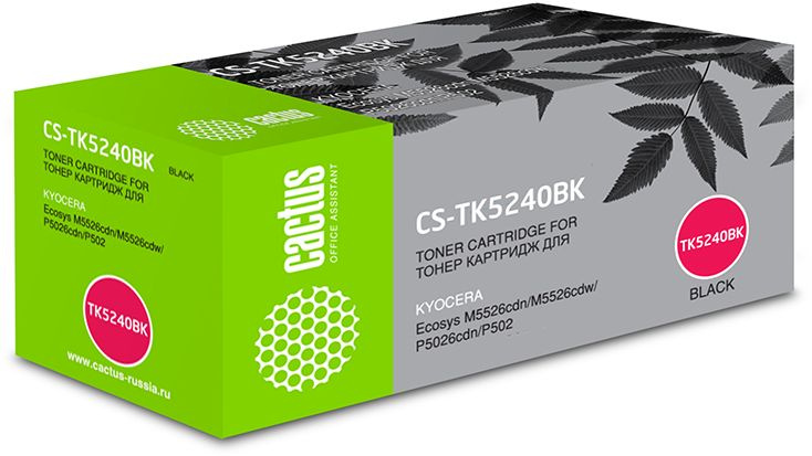 CACTUS TK-5240Bk Тонер-картридж для Kyocera Ecosys M5526cdn/M5526cdw/P5026cdn/P5026cdw, черный (4000стр.)