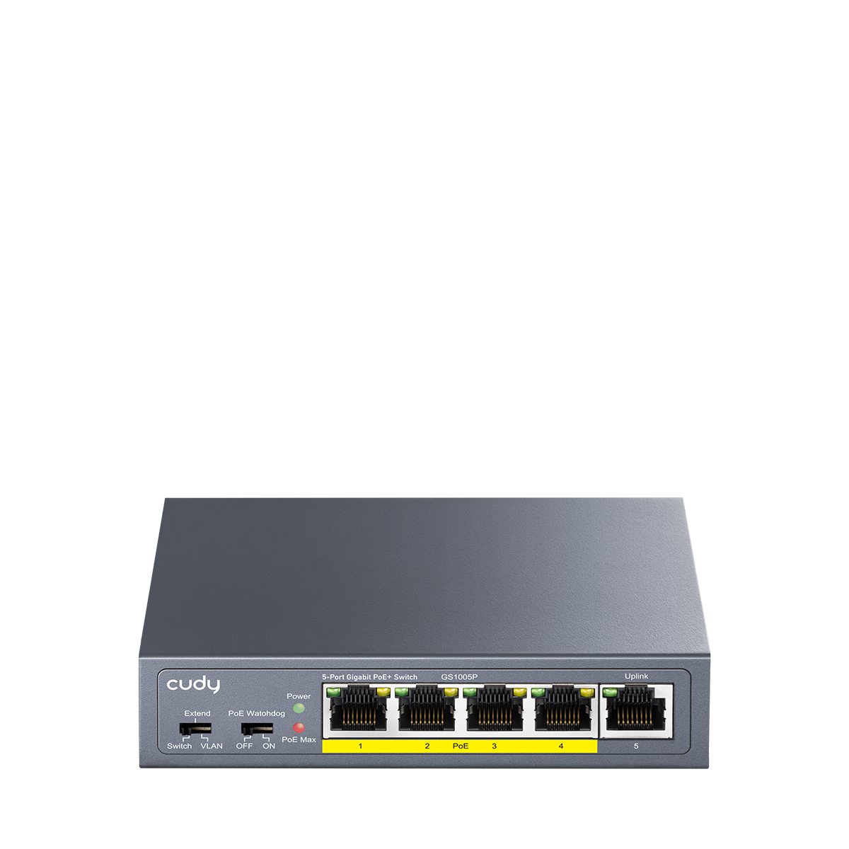 Коммутатор/ 5-Port 10/100/1000M PoE+ Switch 60W, 5 10/100/1000M ports with 4POE+ Ports Unmanaged Switch with UL power adapter IEEE802.3af / IEEE802.3at, Watchdog, 60W External