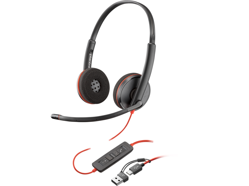 Poly Blackwire C3220 [8X228A6] - Стереогарнитура USB-C + адаптер USB-C/A (Plantronics)