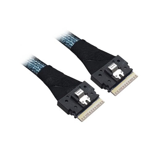 Broadcom 05-60007-00 Cable, x8 8654 to 1x8 8654, 1M. To Controller SFF-8654 (SlimSAS), To Devices/Backplane 1 x8 SFF8654 SlimSAS