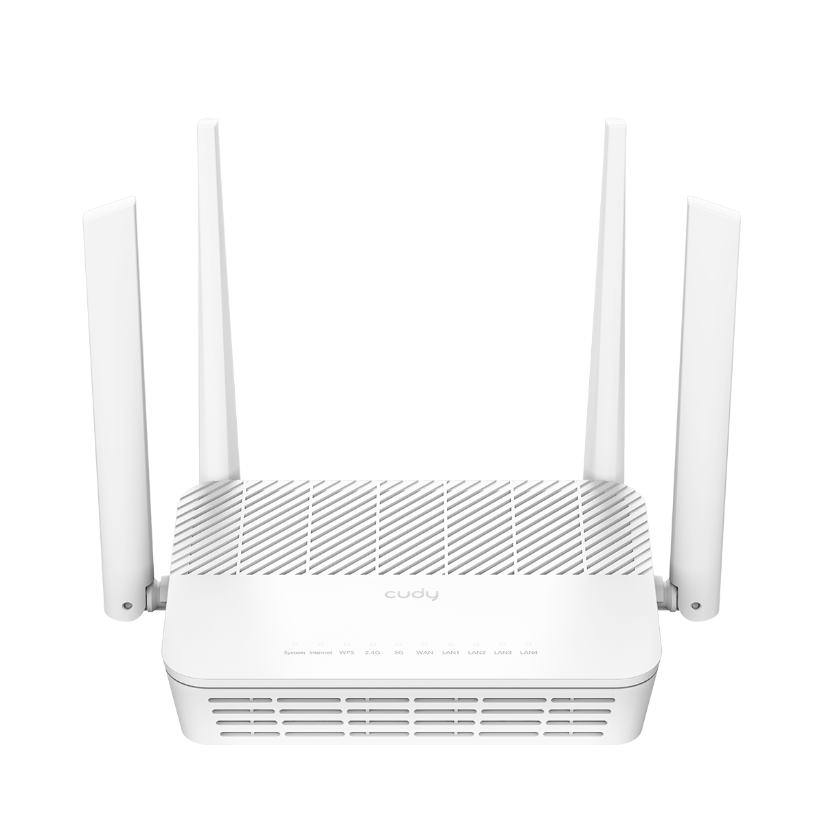 Маршрутизатор/ AX3000 Gigabit Dual Band Wi-Fi 6 Mesh Router, Chipset MT7981BA+MT7976CN+MT7531AE, 802.11ax/ac/a/b/g/n, 2402Mbps at 5GHz + 574Mbps at 2.4GHz, 5 x 10/100/1000Mbps Ports, 4 x 5dBi fixed antennas, WiFi router/AP/ Repeater/WISP Mode, PPTP/L2TP/OpenVPN/WireGuard, MU-MIMO, Guest network, WPS, DDNS, IPv6, IPTV, WOL,WPA3, TR069/TR098/TR111/TR181, Cudy Mesh, Cudy APP