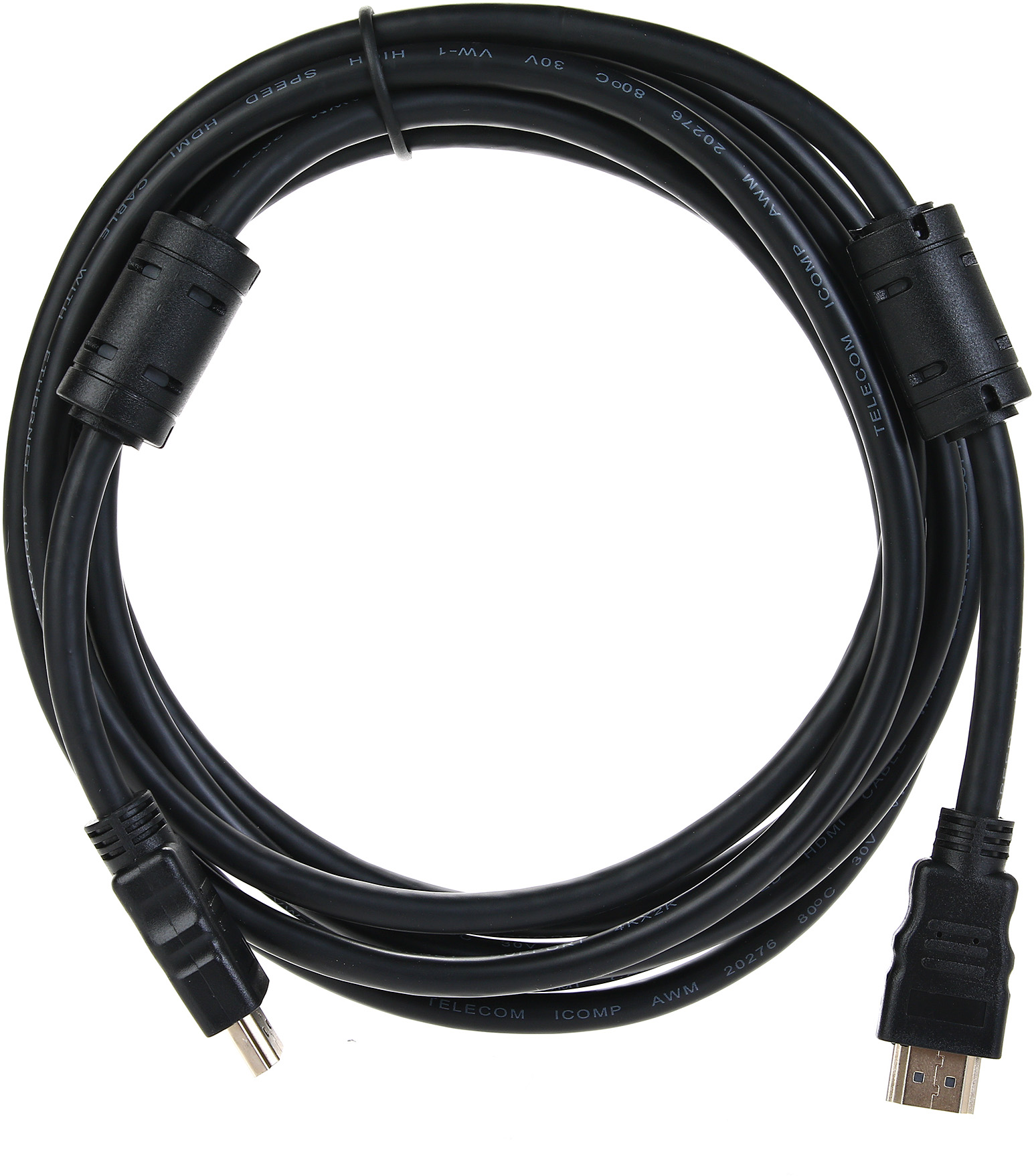 Кабель/ Кабель HDMI-19M --- HDMI-19M ver 2.0+3D/Ethernet,2 фильтра 3m Telecom