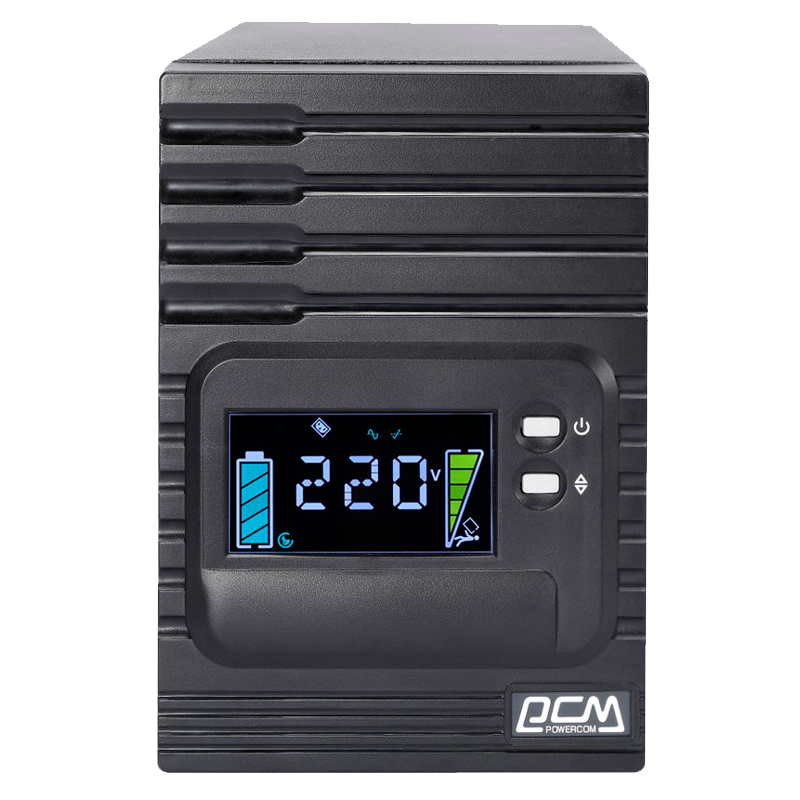 PowerCom Smart King Pro+ SPT-1500-II LCD ИБП {Line-Interactive, 1500VA/1200W, Tower, 8xC13 с резервным питанием, USB, SNMPslot} (1152565)