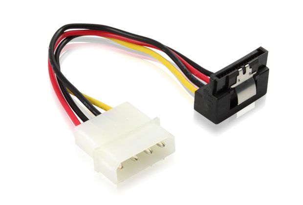 Кабель питания 0.15m SATA GCR MOLEX 4pin / SATA 15pin (угловой), 18 AWG