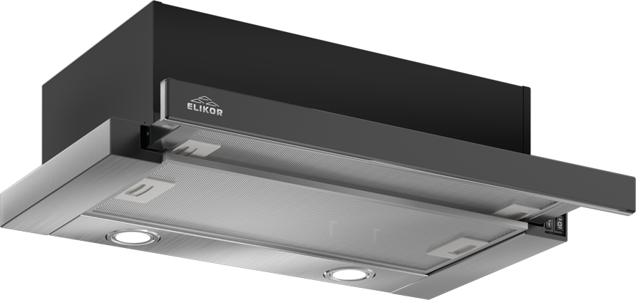 GOOD, Кухонная вытяжка ELIKOR Интегра GLASS 50Н-400-В2Д нерж/стекло черное