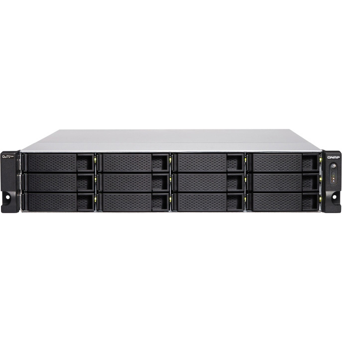QNAP TS-h1886XU-RP-R2-D1622-32G Сетевой RAID-накопитель QuTS hero, 12 отсеков 3,5"/2,5", 6 отсеков 2,5", 4 порта 2,5 GbE RJ-45, 2 порта 10 GbE SFP+, стоечное исполнение, 2 блока питания.