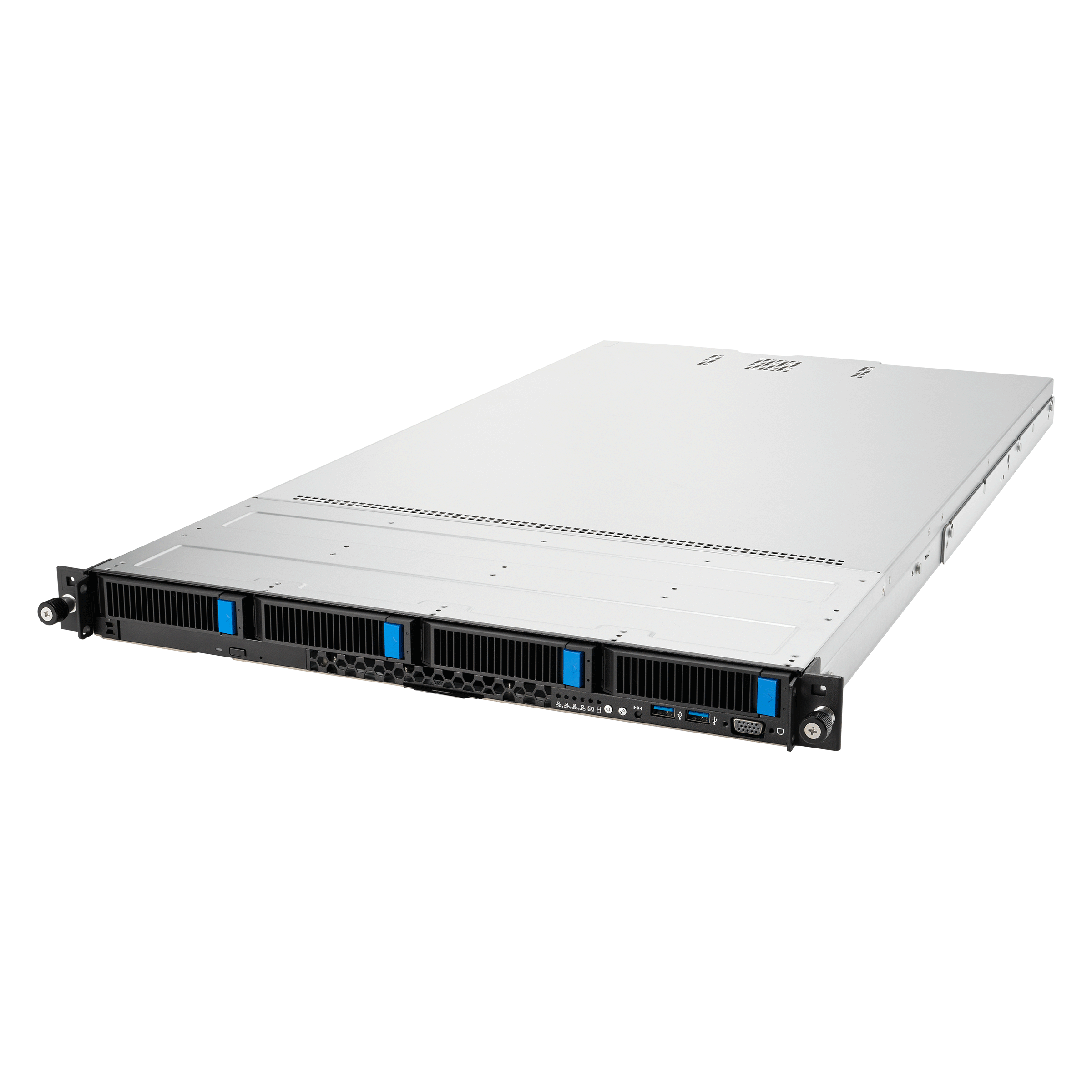 Серверная платформа/ ASUS RS700A-E12-RS4U, 1U, 2x SP5 LGA6096 (400W), 24x DDR5 4800, 4x 3.5" hsb NVMe/SATA/SAS*, 2x M.2 2280 (SATA & PCI-E), 3x PCIe x16 gen5 + 1x int RAID slot x8, 2x 10Gbe (Intel X710-AT2) RJ45, one dual-slot GPU, 1+1 2600W
