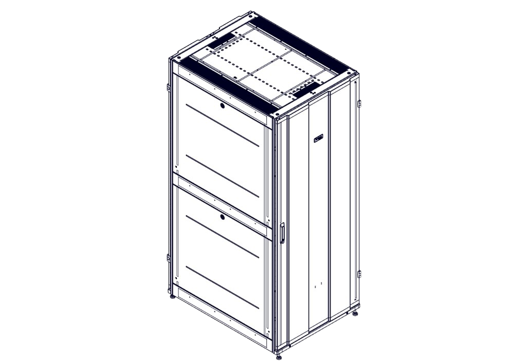 Шкаф Systeme Electric, серия Uniprom, 42U-800/1070, боковые панели 4шт, черный
