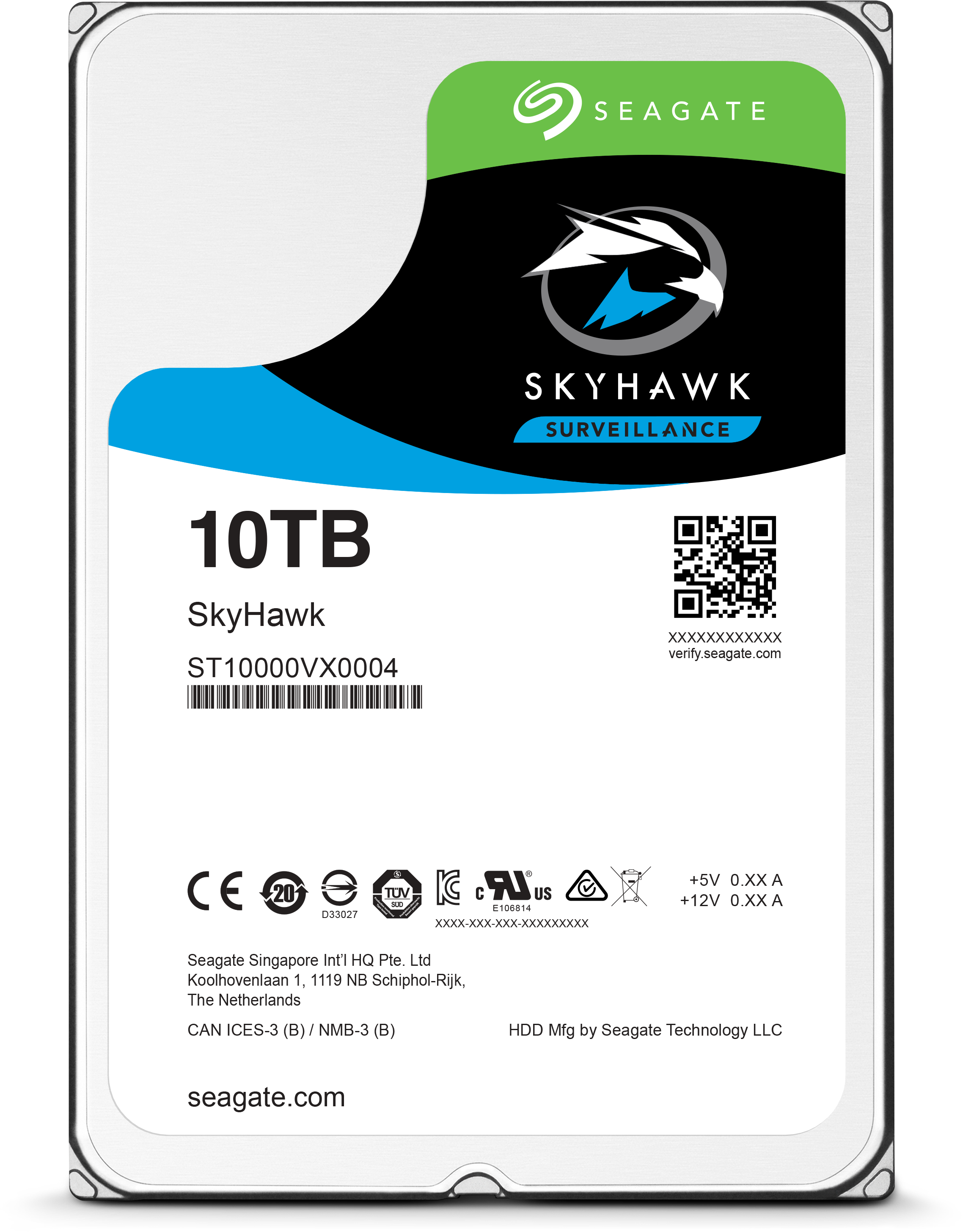 10TB Seagate SkyHawk (ST10000VX0004) {SATA 6 Гбит/с, 7200 rpm, 256 mb buffer, для видеонаблюдения}